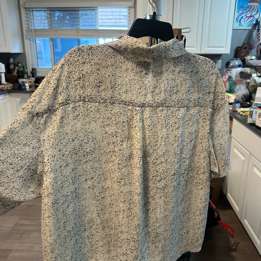 Calvin Klein Speckled Cream Blouse - Picture 3 of 10